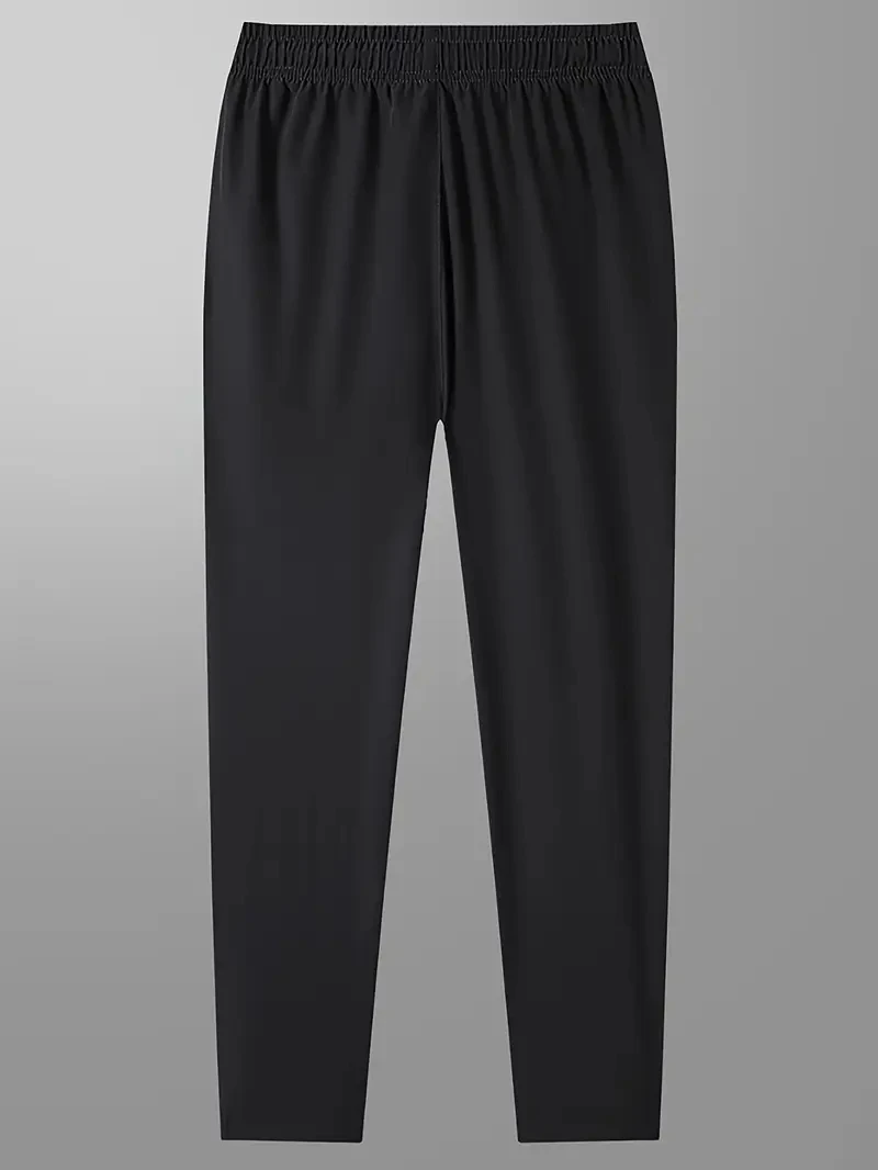 Soft Men's Casual Straight Pants Stretch Elastic Waist Jogger Korean Classic Blue Black Gray Brand Trousers Plus Size