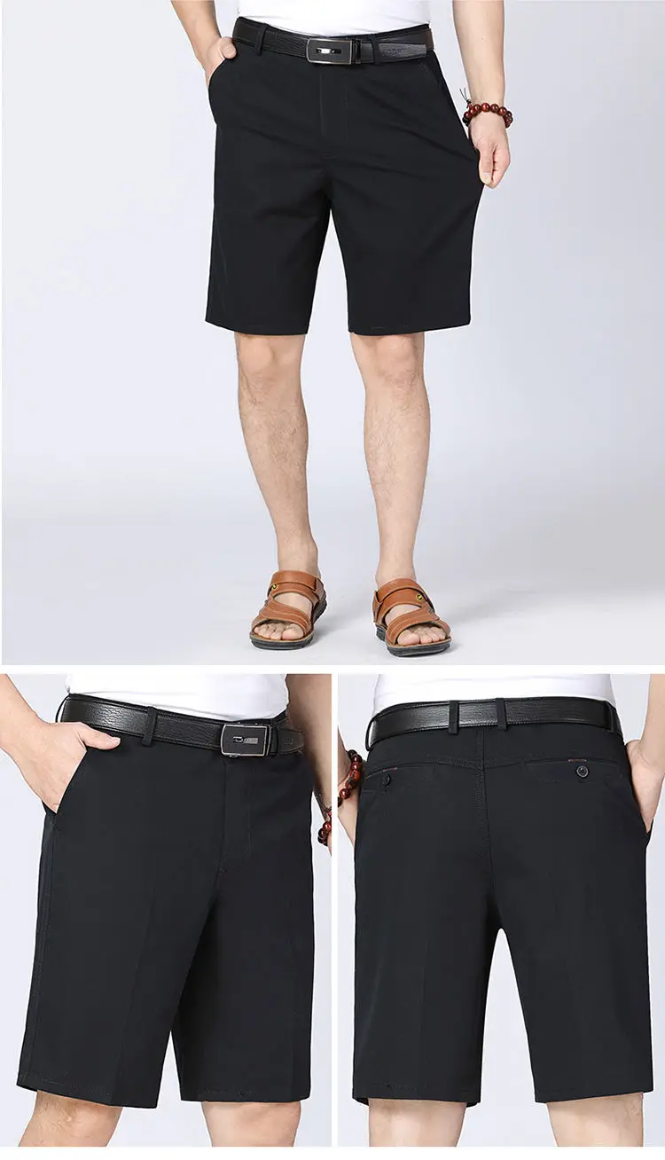100% Cotton Shorts Men Knee Length Boardshorts Classic Brand Comfortable Clothing Beach Shorts Male Short Trousers