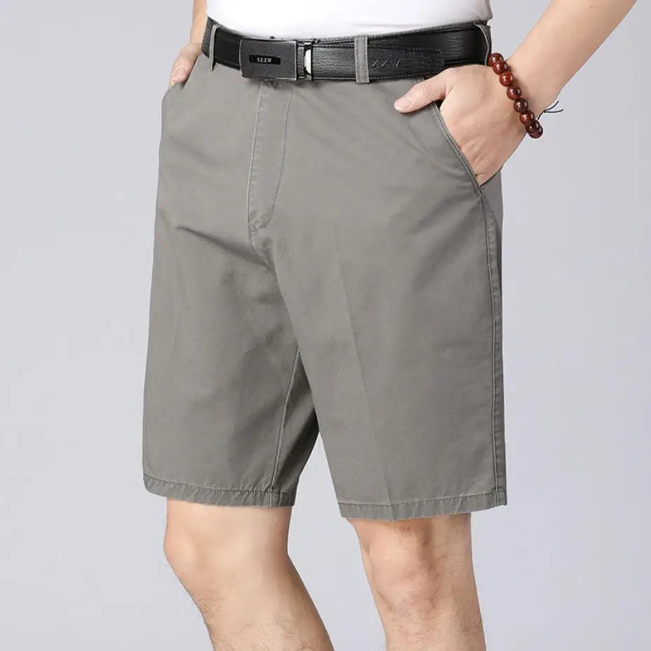 100% Cotton Shorts Men Knee Length Boardshorts Classic Brand Comfortable Clothing Beach Shorts Male Short Trousers