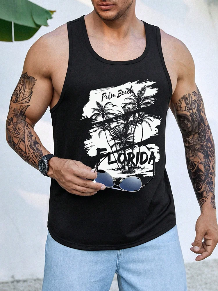 Hawaiian Casual Fashion Men's Tank Top Summer Daily Street Men's Tank Top Outdoor Sports Men's Sleeveless T-shirt 3D Print