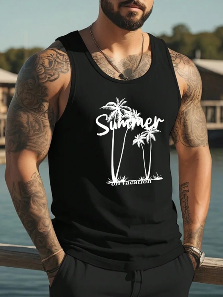 Hawaiian Casual Fashion Men's Tank Top Summer Daily Street Men's Tank Top Outdoor Sports Men's Sleeveless T-shirt 3D Print