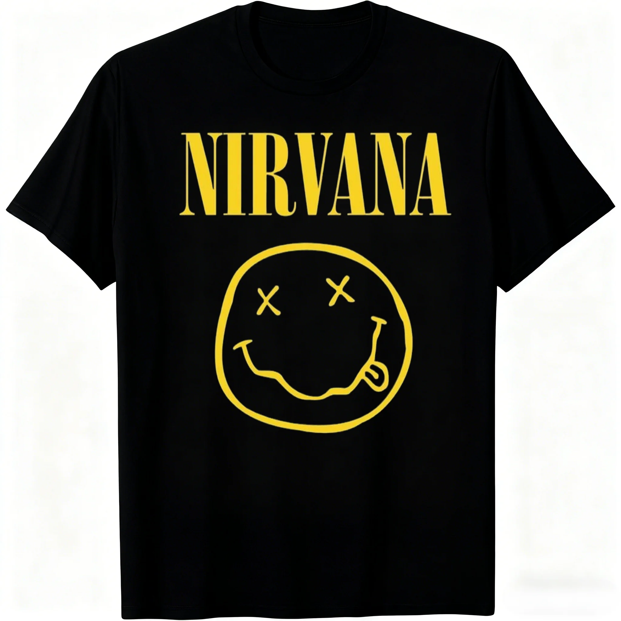 New Nirvana rock band men's 100%cotton T-shirt hip-hop style Men's and Women's oversized Y2K Tee Casual Loose Outdoor Street