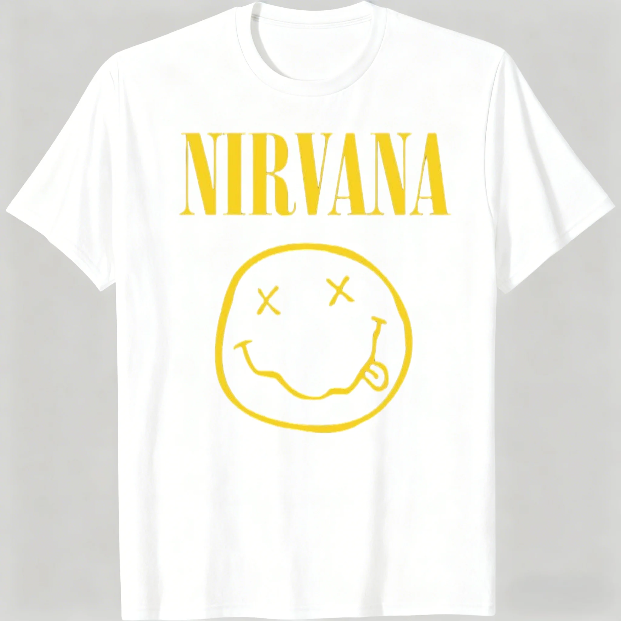 New Nirvana rock band men's 100%cotton T-shirt hip-hop style Men's and Women's oversized Y2K Tee Casual Loose Outdoor Street