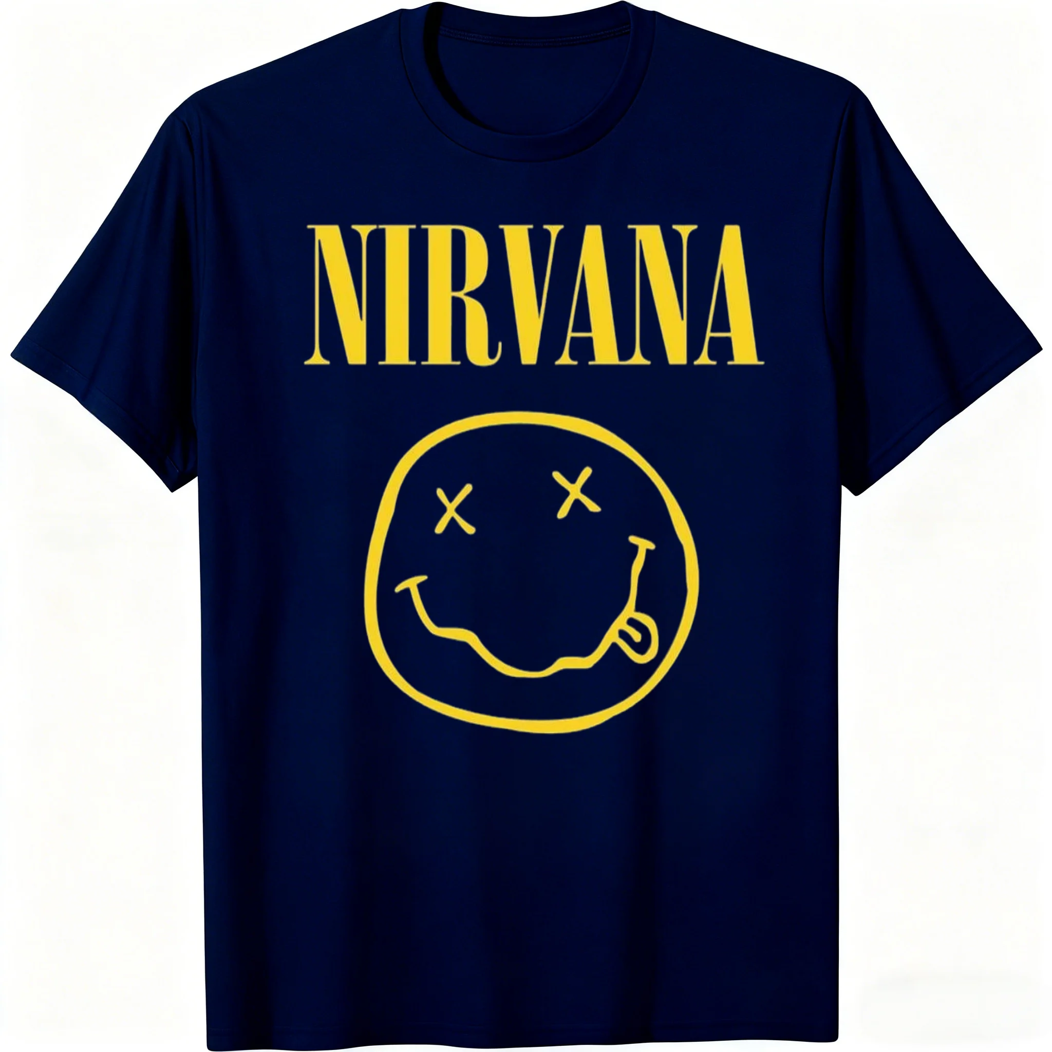 New Nirvana rock band men's 100%cotton T-shirt hip-hop style Men's and Women's oversized Y2K Tee Casual Loose Outdoor Street