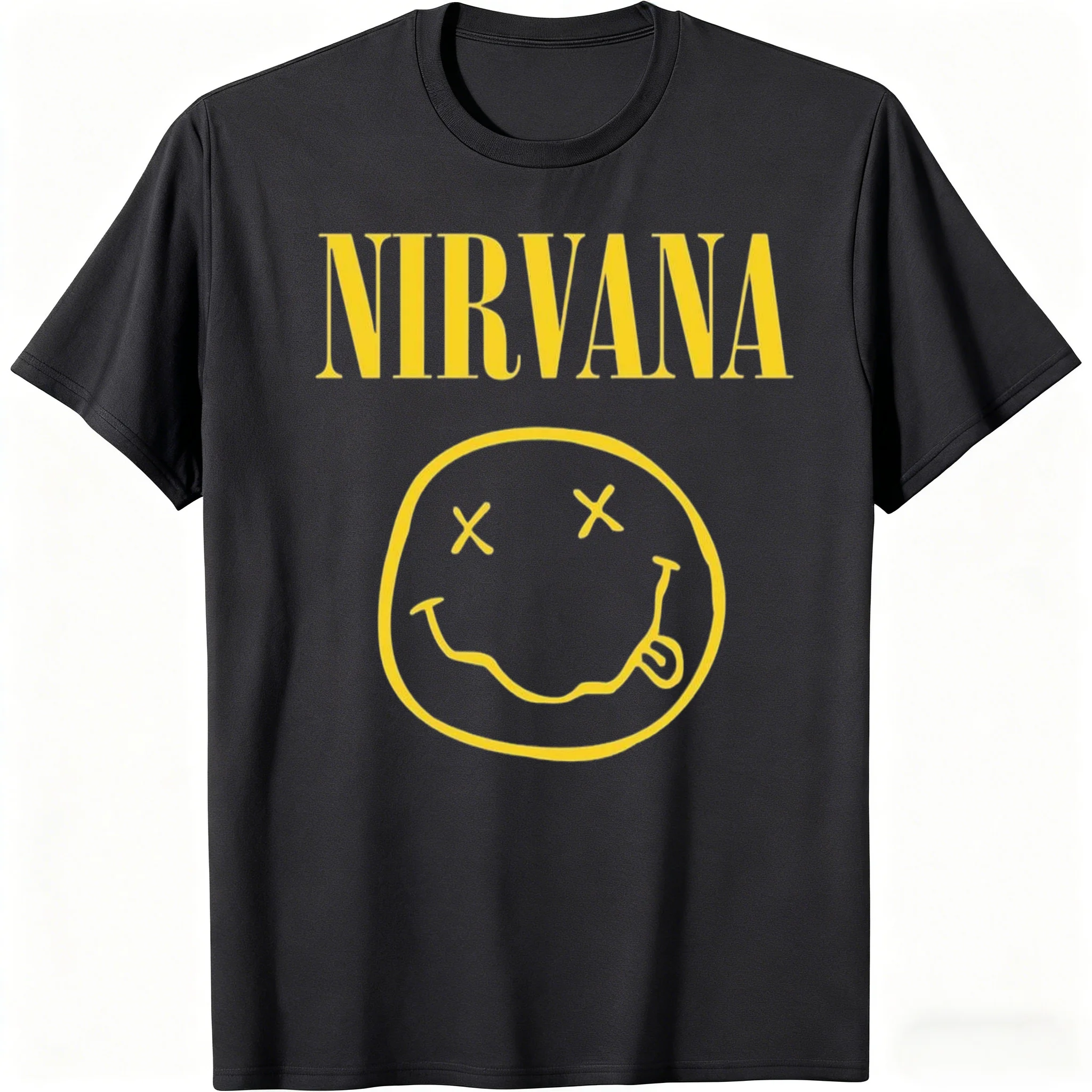New Nirvana rock band men's 100%cotton T-shirt hip-hop style Men's and Women's oversized Y2K Tee Casual Loose Outdoor Street