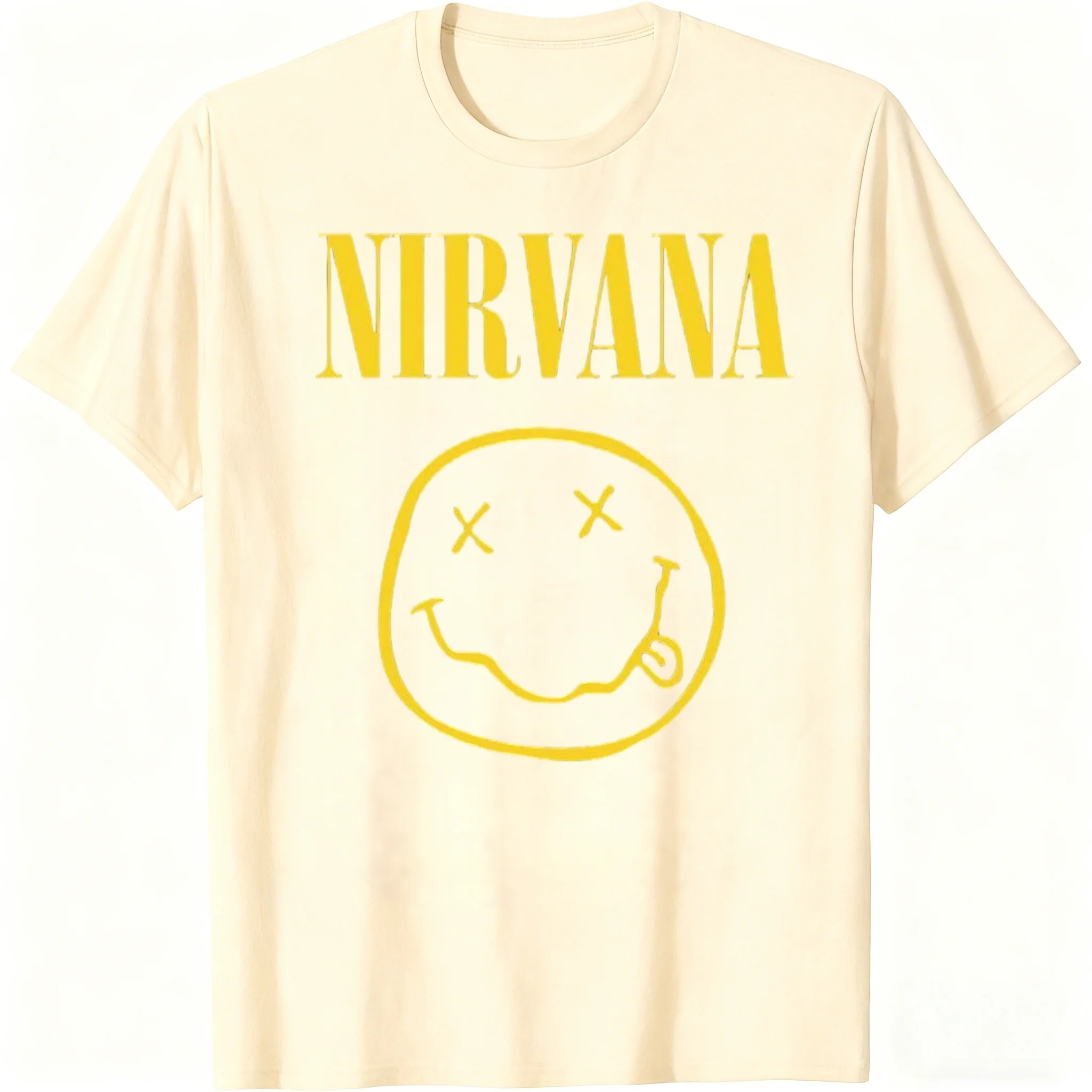 New Nirvana rock band men's 100%cotton T-shirt hip-hop style Men's and Women's oversized Y2K Tee Casual Loose Outdoor Street