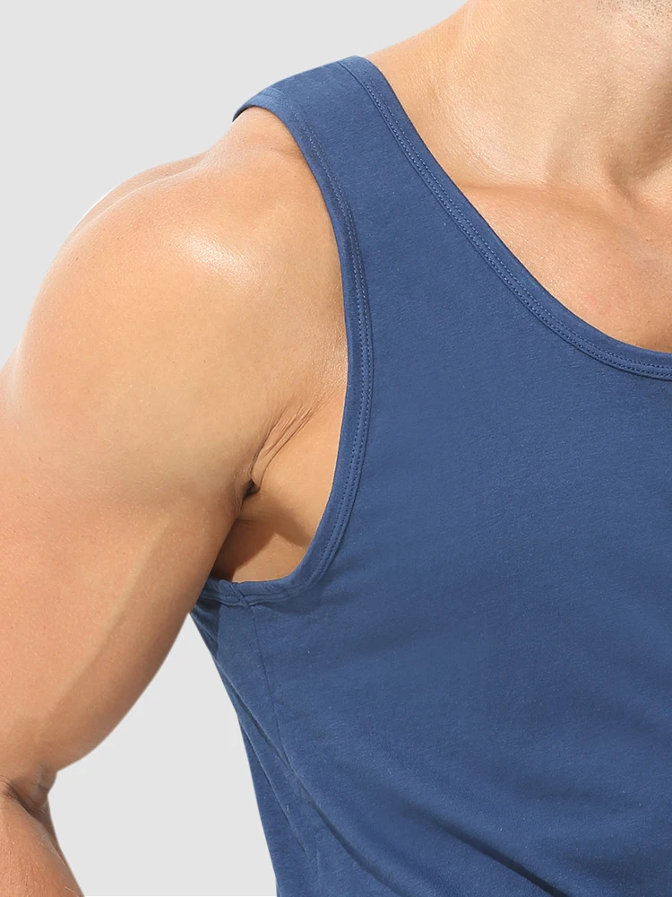 Men's pure cotton vest breathable slim youth sports foundation hurdle I loose summer thin halter undershirt