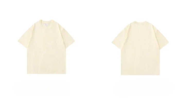 Summer Light Blue 300g Heavy Cotton Short-sleeved T-shirt Loose Men's and Women's Casual Half-sleeves Tee