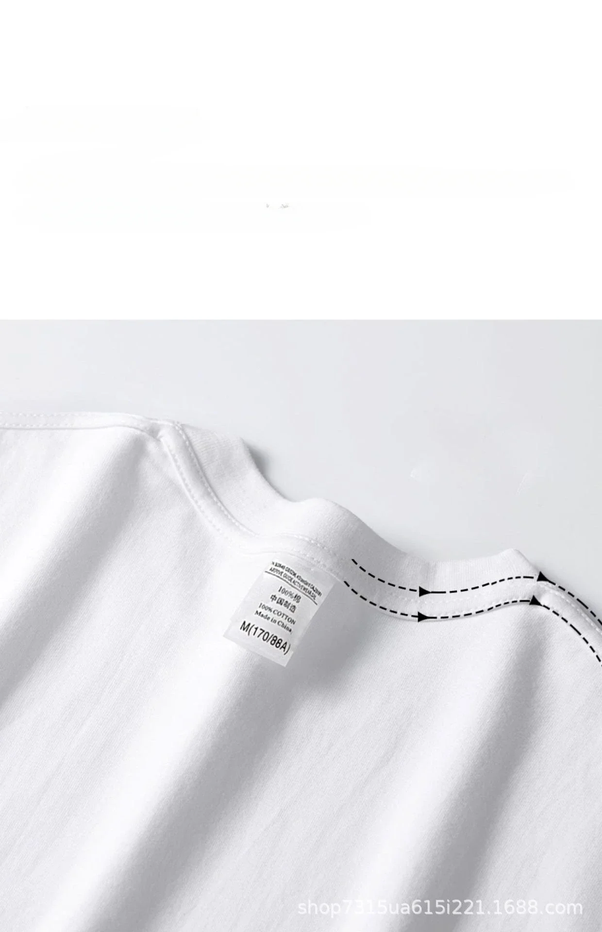 Summer Light Blue 300g Heavy Cotton Short-sleeved T-shirt Loose Men's and Women's Casual Half-sleeves Tee