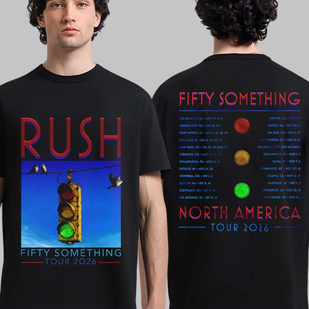 Rush Band Fifty Something Tour 2026 Merch Rush Stage T-shirt Cotton Men's Clothing Women's T-Shirt Y2k Casual Fan Summer T Shirt