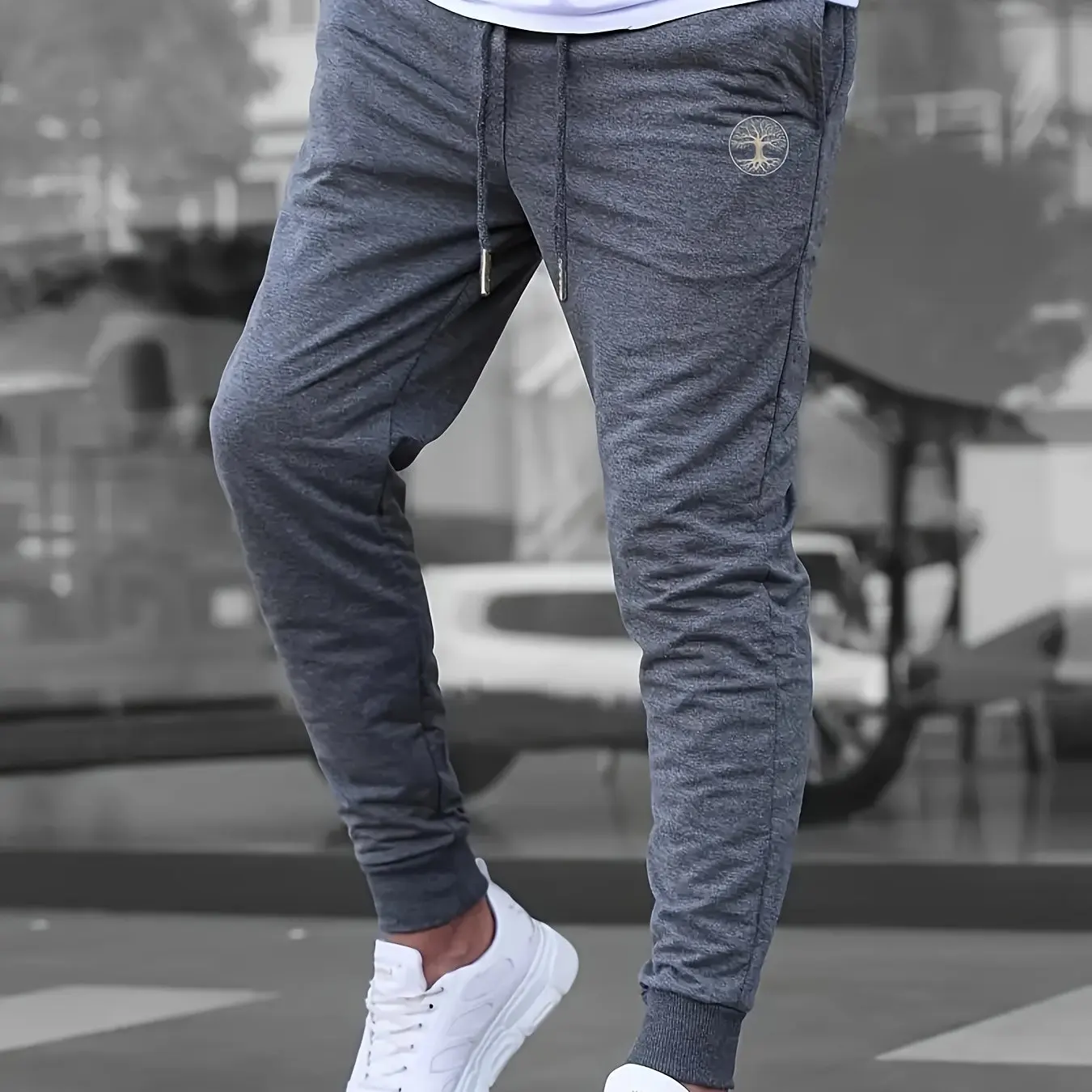2026 new Men's Summer Casual Joggers, Elastic Drawstring Waist and Cuffs, Logo Print, Comfortable Fabric, Sports Pants