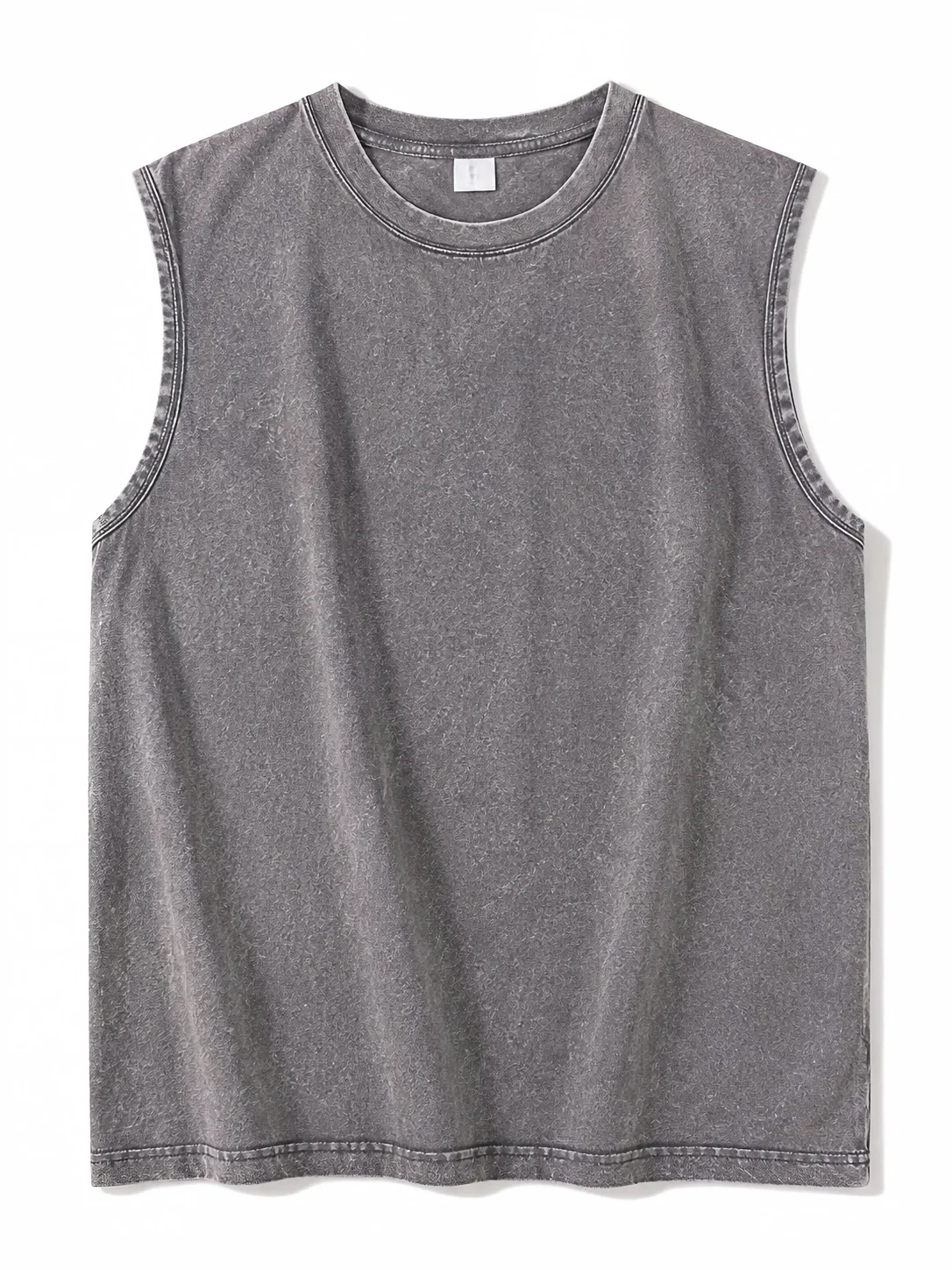 Men Acid Washed Tank Top 230G Cotton Sleeveless T Shirt Summer Vintage Muscle Gym Loose Shoulder Streetwear Beach Vest Tee