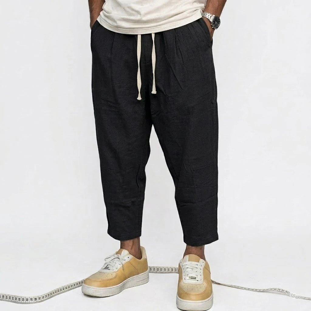 New Linen Pants Man Summer Casual Pants for Men Gym Man Baggy Pant Beach Loose Hawaiian Pant Lightweight Men's Cotton Work Pants