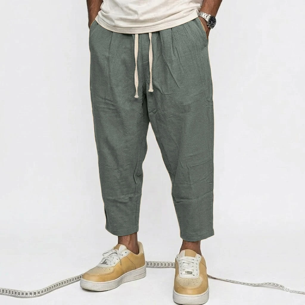 New Linen Pants Man Summer Casual Pants for Men Gym Man Baggy Pant Beach Loose Hawaiian Pant Lightweight Men's Cotton Work Pants