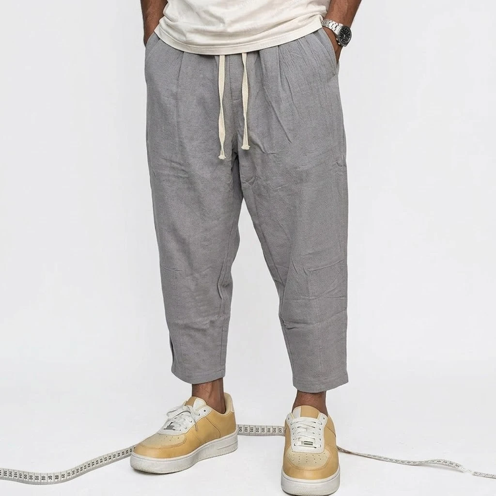 New Linen Pants Man Summer Casual Pants for Men Gym Man Baggy Pant Beach Loose Hawaiian Pant Lightweight Men's Cotton Work Pants