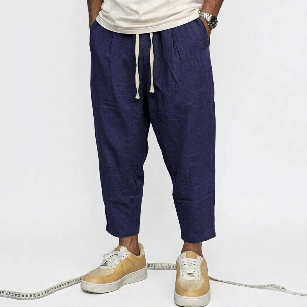 New Linen Pants Man Summer Casual Pants for Men Gym Man Baggy Pant Beach Loose Hawaiian Pant Lightweight Men's Cotton Work Pants