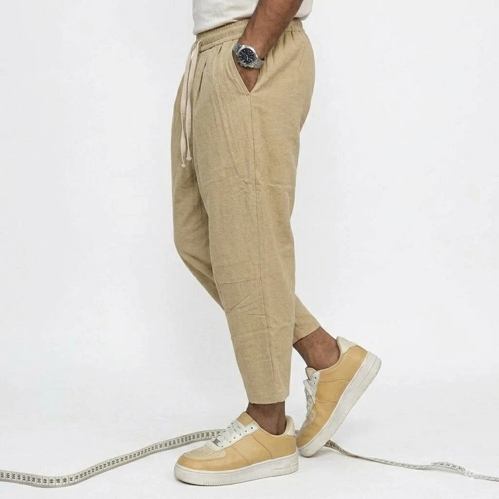 New Linen Pants Man Summer Casual Pants for Men Gym Man Baggy Pant Beach Loose Hawaiian Pant Lightweight Men's Cotton Work Pants