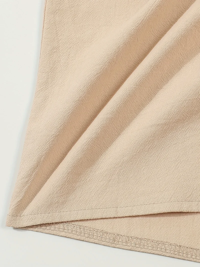 Men Spring Autumn Solid Color Linen Cardigan Lapel Collar Long Sleeve Shirt Breathable Button Top Daily Leisure Outdoor Wear