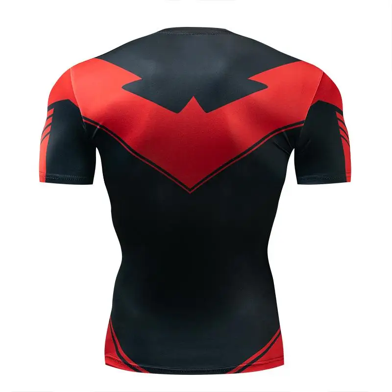 Compression T-Shirts Sportswear Gym Rash Guard Boxing Training Sports Tops 3D Nightwing Men T Shirt Running Quick-Dry Shirts Men