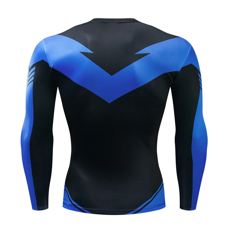 Compression T-Shirts Sportswear Gym Rash Guard Boxing Training Sports Tops 3D Nightwing Men T Shirt Running Quick-Dry Shirts Men