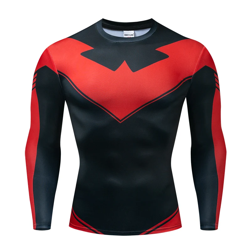 Compression T-Shirts Sportswear Gym Rash Guard Boxing Training Sports Tops 3D Nightwing Men T Shirt Running Quick-Dry Shirts Men