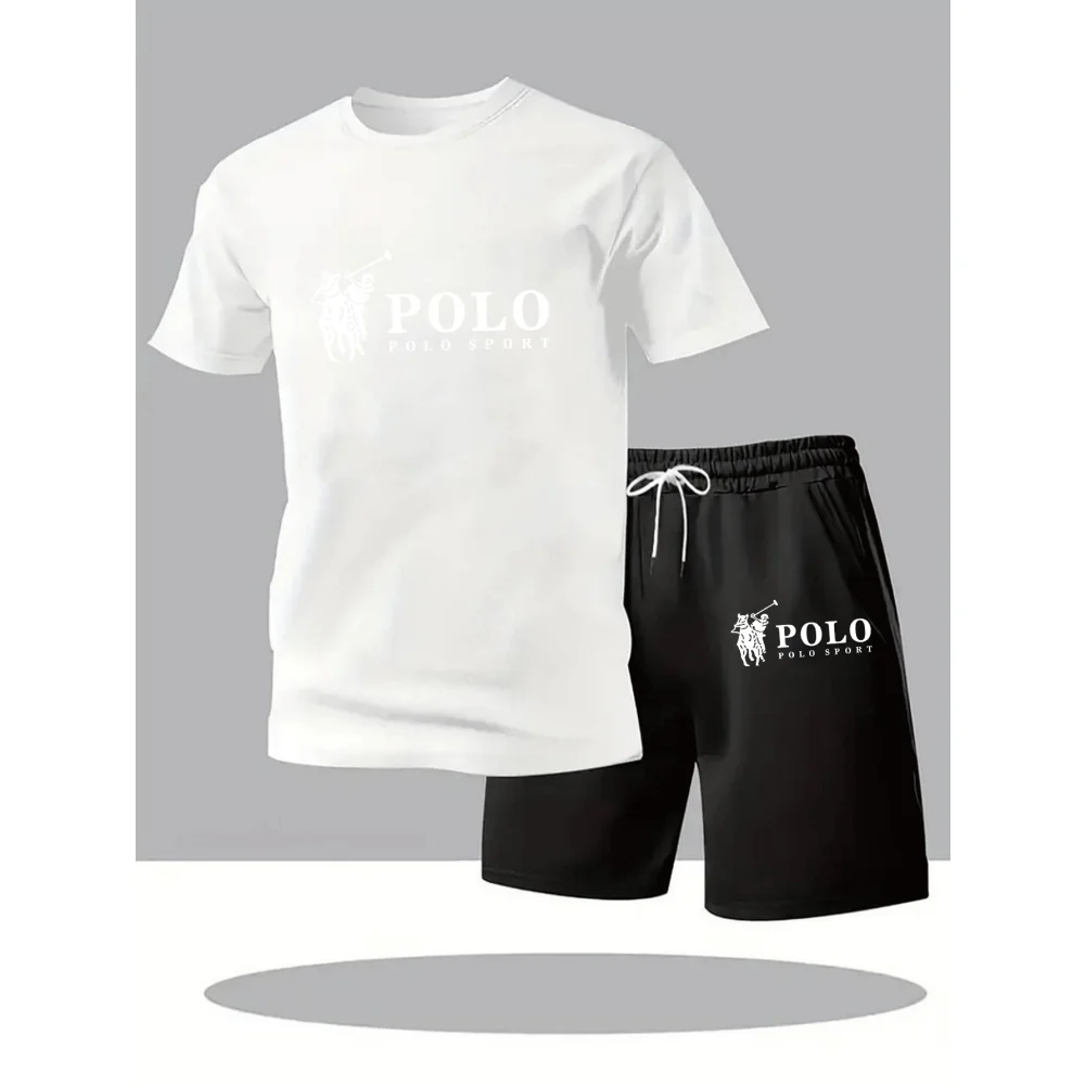 2026 Summer Men's Set Urban Casual Fashion T-shirt and Shorts High Quality Crew Neck Short Sleeve Outfits Male Daily Sportswear