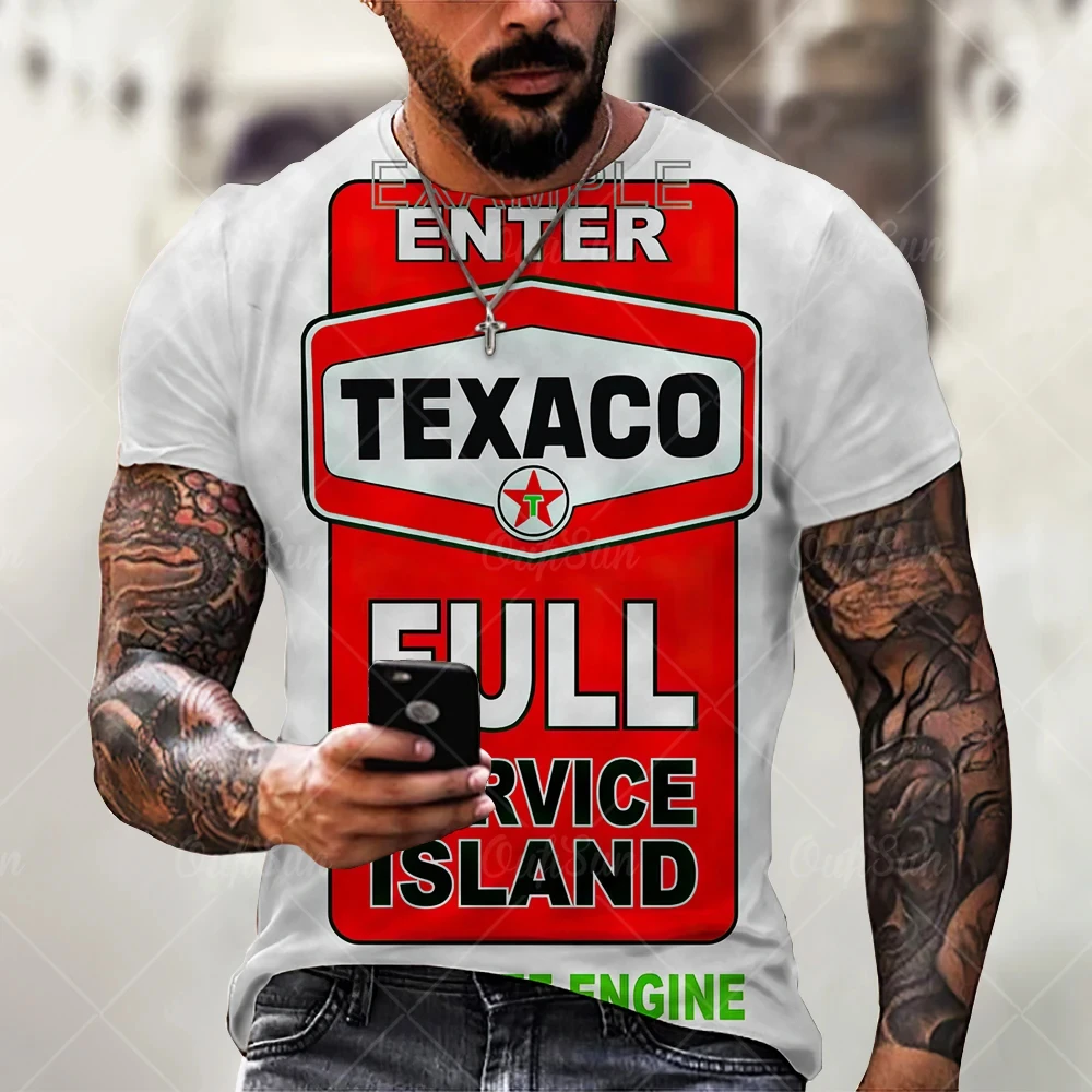 3d Tshirts For Men Vintage Oil T-shirt Street Fashion Castrol Printed Short-sleeved Loose Oversized Motorcycle T-shirt Tops Tees