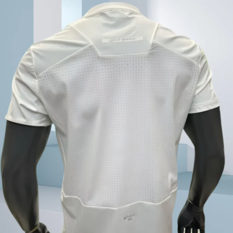 2025 summer new men's short sleeved breathable quick drying elastic personalized splicing comfortable casual versatile youth T-s