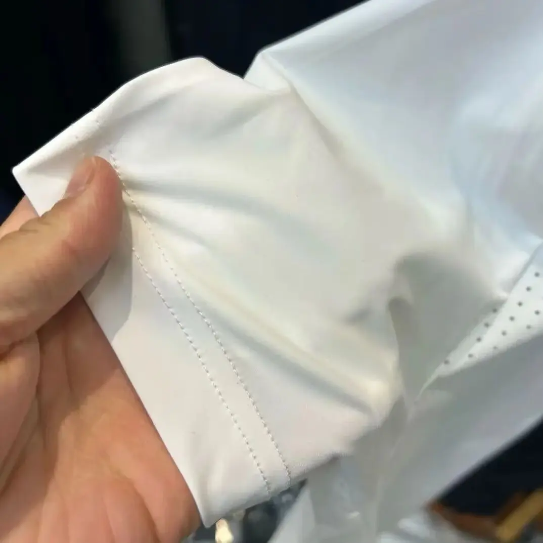 2025 summer new men's short sleeved breathable quick drying elastic personalized splicing comfortable casual versatile youth T-s
