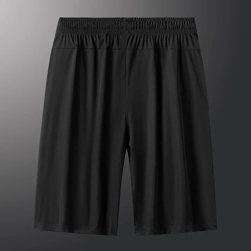 Men Plus Size Casual Shorts 6XL 7XL Big Size Gym Shorts Ice Silk Stretchy Summer Beach Short Pants Quick Dry Male Clothing 180KG