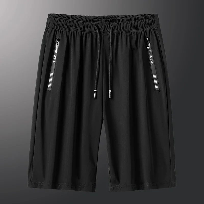 Men Plus Size Casual Shorts 6XL 7XL Big Size Gym Shorts Ice Silk Stretchy Summer Beach Short Pants Quick Dry Male Clothing 180KG