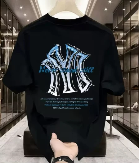 2026 Summer New Style Heavyweight 100% Cotton Short-Sleeved T-Shirt Men's Loose Trendy Cool High-End Shirt Men's Clothing