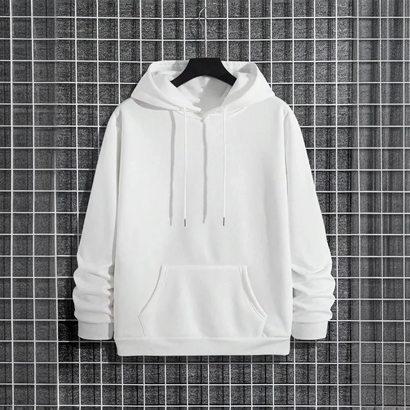 2025 Fall/winter New Arrival Men's Hoodie High Quality Solid Color Hooded Sweatshirt Male Home Outdoor Casual Fashion Pullover