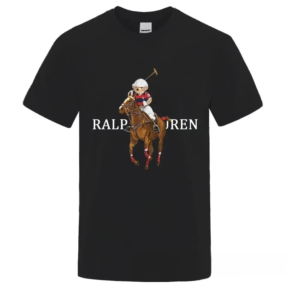Hot Sale Funny Golf Teddy Bear Men Tshirt Fashion Summer Casual Cotton Tops Tee Unisex Clothing Men T Shirt Streetwear harajuku