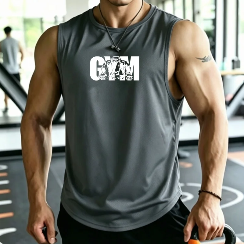 Men's Summer Casual Sleeveless Tank Top Print mesh breathable Daily Wear Light Workout Stylish Streetwear Vest men tops
