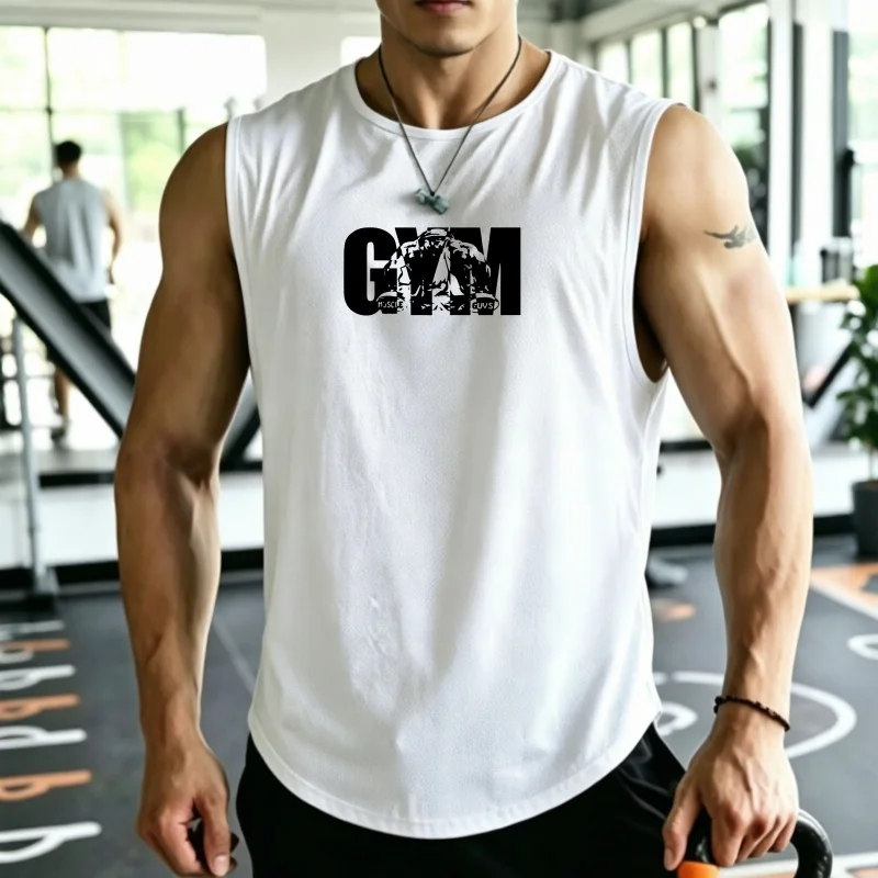 Men's Summer Casual Sleeveless Tank Top Print mesh breathable Daily Wear Light Workout Stylish Streetwear Vest men tops