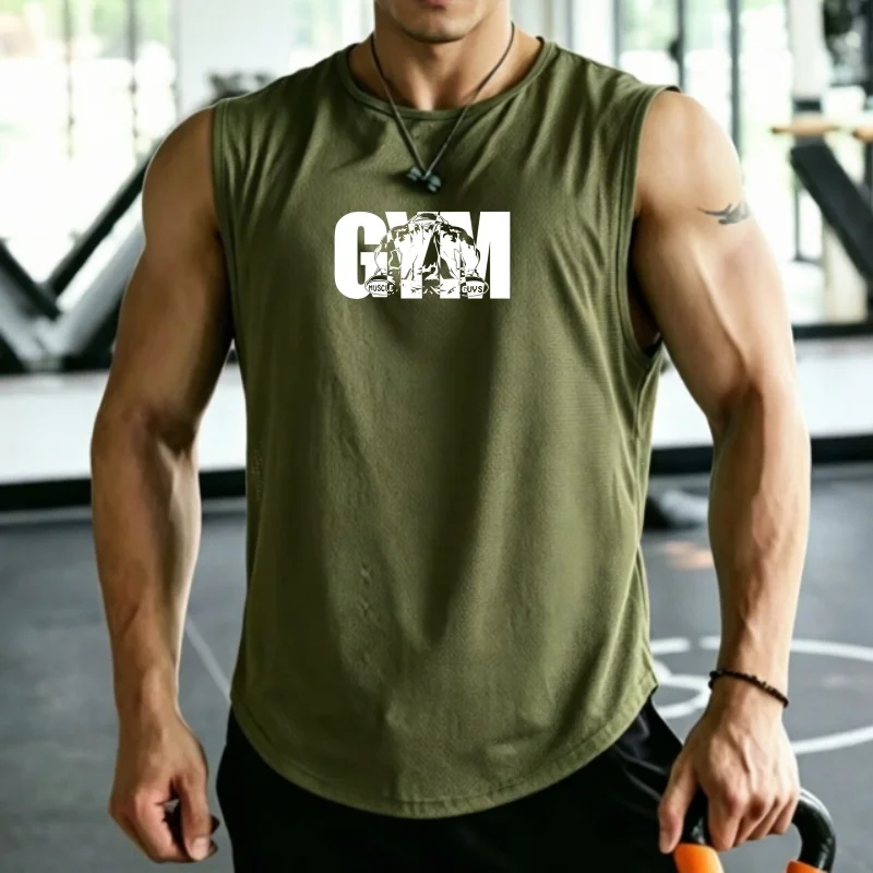 Men's Summer Casual Sleeveless Tank Top Print mesh breathable Daily Wear Light Workout Stylish Streetwear Vest men tops
