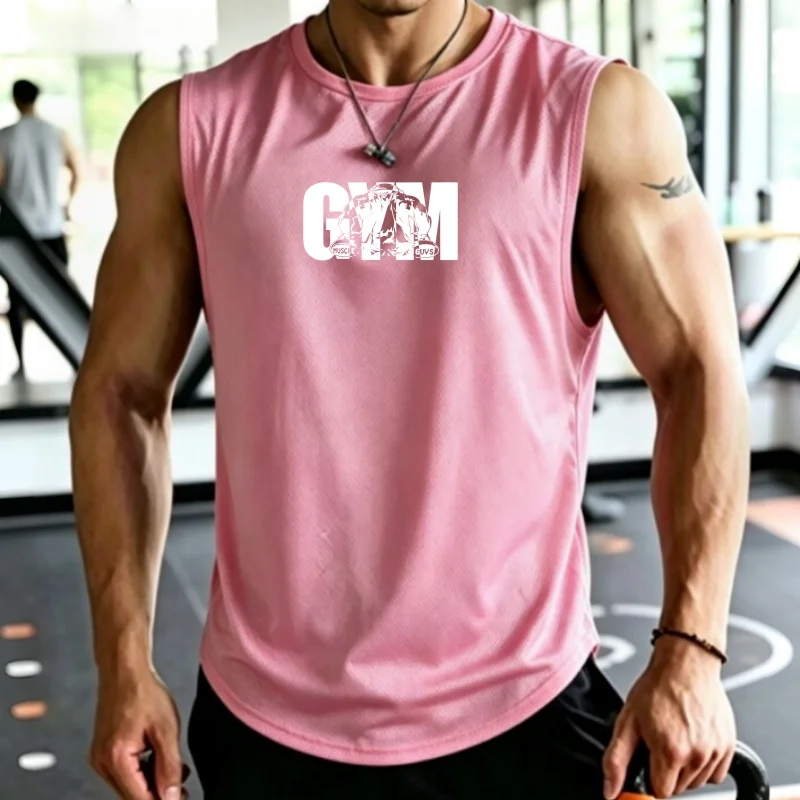 Men's Summer Casual Sleeveless Tank Top Print mesh breathable Daily Wear Light Workout Stylish Streetwear Vest men tops