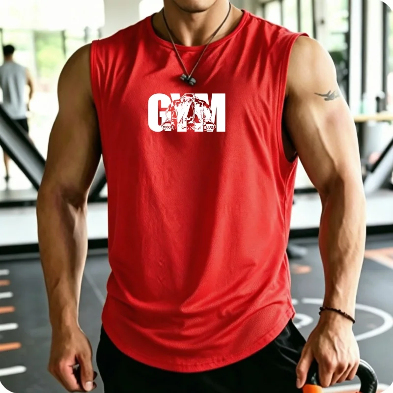 Men's Summer Casual Sleeveless Tank Top Print mesh breathable Daily Wear Light Workout Stylish Streetwear Vest men tops