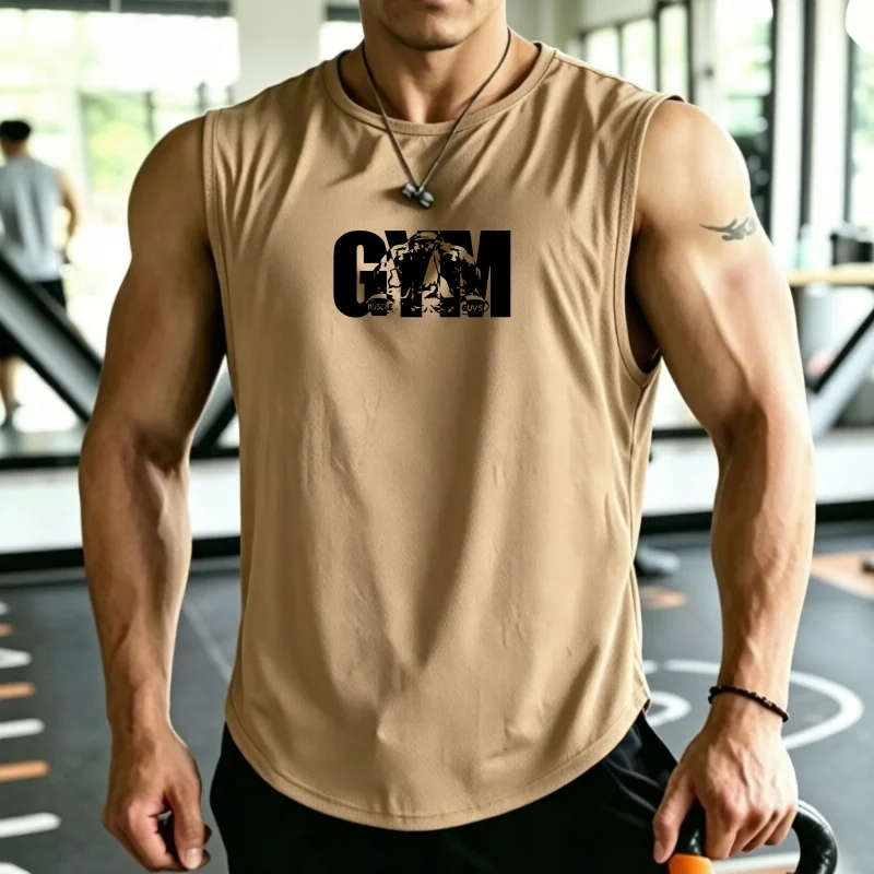 Men's Summer Casual Sleeveless Tank Top Print mesh breathable Daily Wear Light Workout Stylish Streetwear Vest men tops