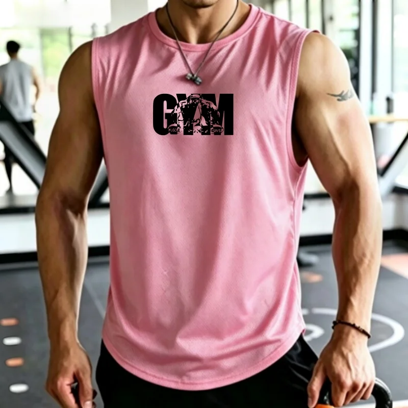 Men's Summer Casual Sleeveless Tank Top Print mesh breathable Daily Wear Light Workout Stylish Streetwear Vest men tops