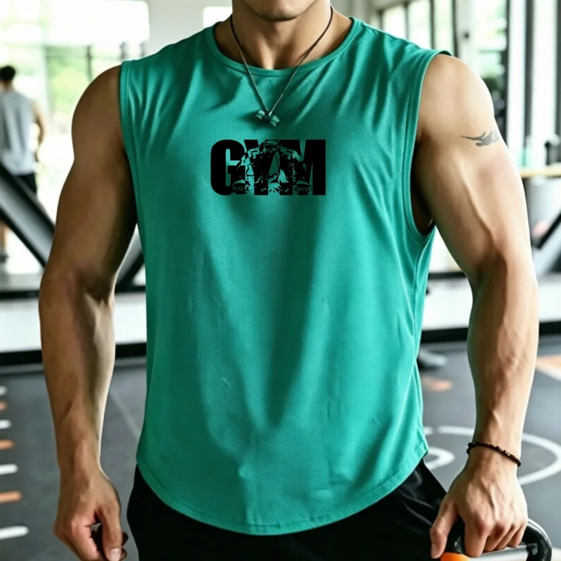 Men's Summer Casual Sleeveless Tank Top Print mesh breathable Daily Wear Light Workout Stylish Streetwear Vest men tops