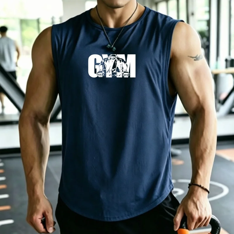 Men's Summer Casual Sleeveless Tank Top Print mesh breathable Daily Wear Light Workout Stylish Streetwear Vest men tops