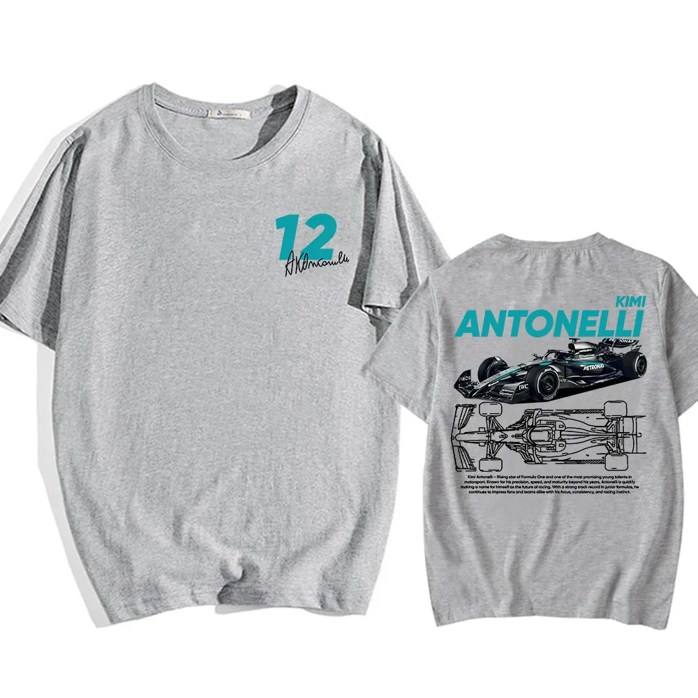 Racing Driver Kimi No.12 Antonelli Tshirts Unisex Streetwear Cotton O-neck Men/Women T-shirt Fashion Design Graphic Merch Teese