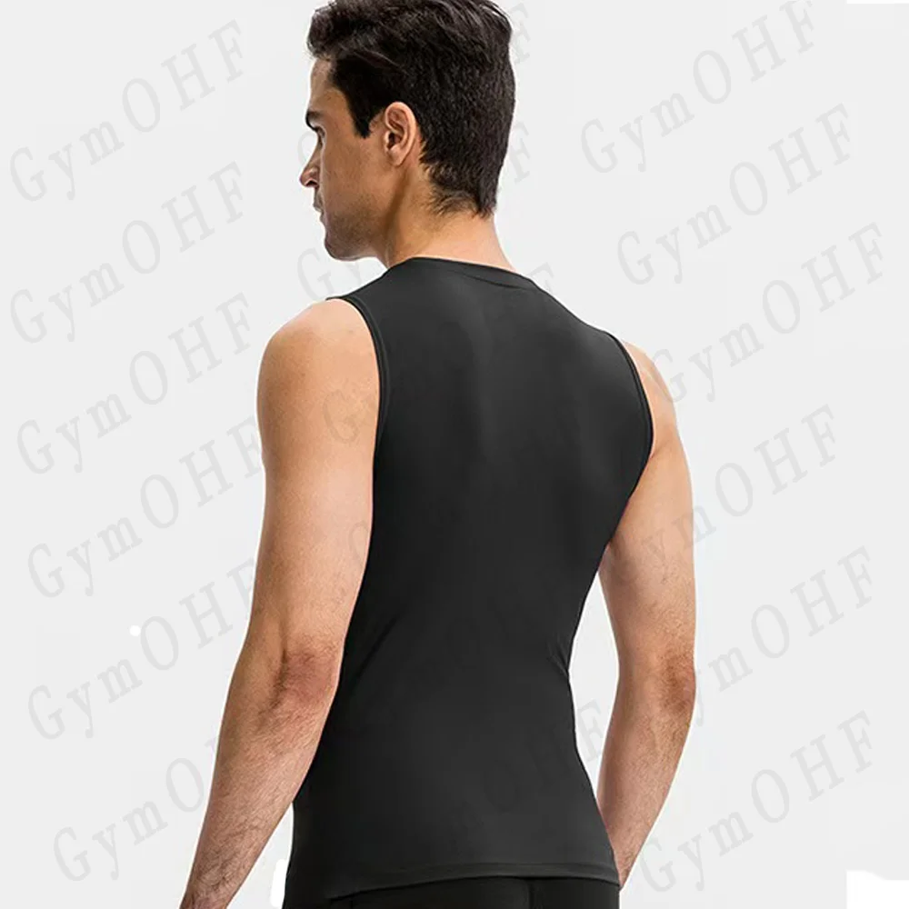 Compression Sleeveless Shirt Men Gym Fitness Basketball Sport Vest Manga Tight Tank Mesh Quick Drying Top Breathable Summer Male