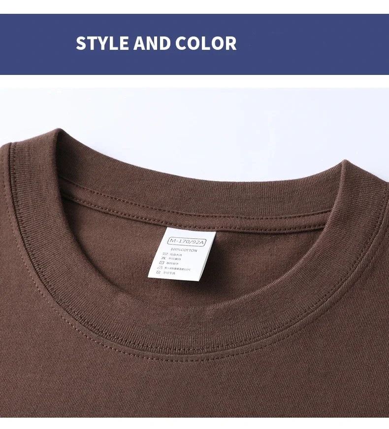 100% Pure Cotton Summer High-end Brand Men's Short Sleeve Round Neck Fashionable Style Half Sleeved Top Breathable T-shirt