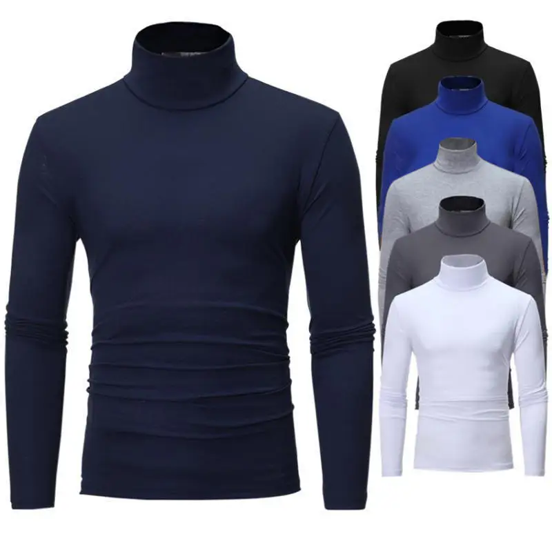 Thermal Underwear Tops Men Winter Clothes Thermal Shirt Autumn Men's Winter Tights High Neck Thin Slim Fit Long Sleeve T-shirt