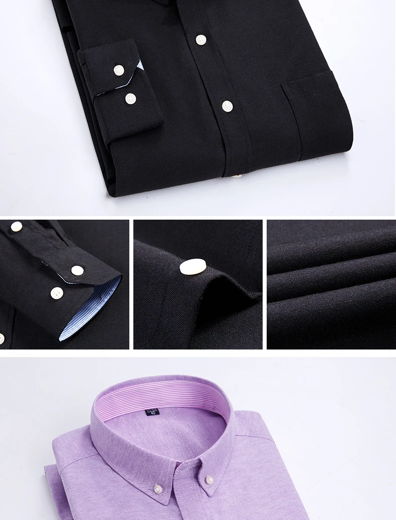 Men's Long Sleeve Shirt Oxford Woven Casual Non-Ironing Spring Summer Autumn Slim Top Comfortable Trend Fashion With White Shirt