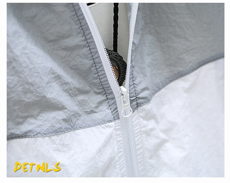 Summer Men's Sun Protection Shirt Thin Quick Drying Hood Windproof Jacket Breathable Letter Print Casual and Versatile Cardigan
