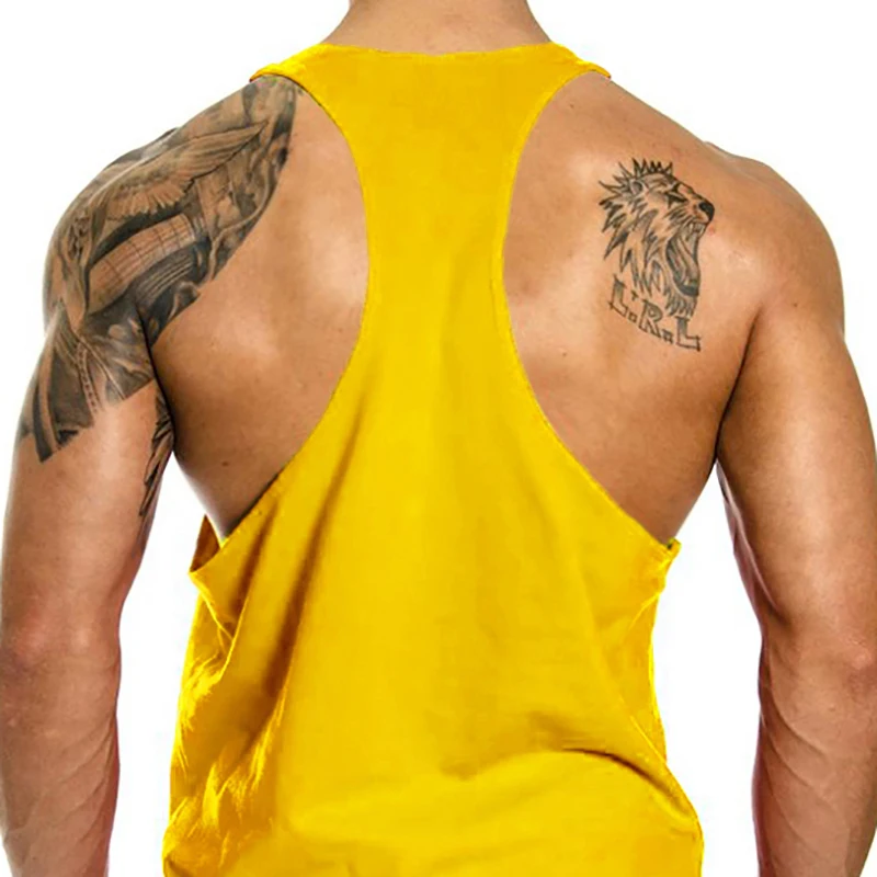 Installing Muscles Please Wait Y-back Tank Tops Gym Fitness Bodybuilding Sport Shirt Mens Cotton Breathable Sleeveless Singlets